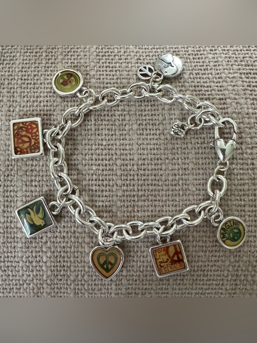 BRIGHTON "PEACE, LOVE, IMAGINE" REVERSIBLE CHARM BRACELET